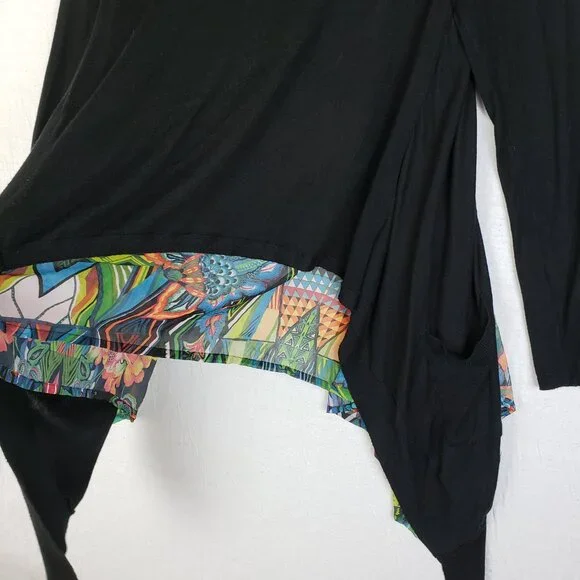Desigual Amor Cardigan Embroidered Art-to-Wear Waterfall Draped Front size L - Picture 11 of 16